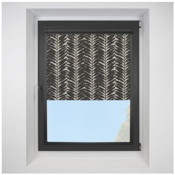 Acacia Blackout Ebony Perfect Fit Roller Motorised Blind with Black Frame