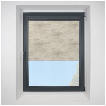 Argent Blackout Champagne Perfect Fit Roller Motorised Blind with Anthracite Frame