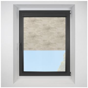 Argent Blackout Champagne Perfect Fit Roller Motorised Blind with Black Frame
