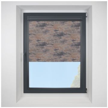 Argent Blackout Copper Perfect Fit Roller Motorised Blind with Anthracite Frame