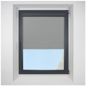 Atlantex Pewter Perfect Fit Roller Motorised Blind with Anthracite Frame