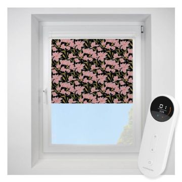 Azalea blackout Pink Perfect Fit Roller Motorised Blind