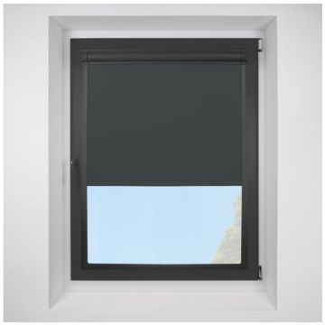 Banlight Duo FR Anthracite Perfect Fit Roller Motorised Blind with Black Frame