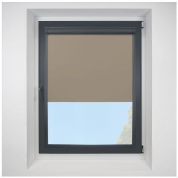 Banlight Duo FR Sand Perfect Fit Roller Motorised Blind with Anthracite Frame