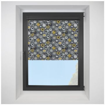 Birdsong Midnight Perfect Fit Roller Motorised Blind with Black Frame