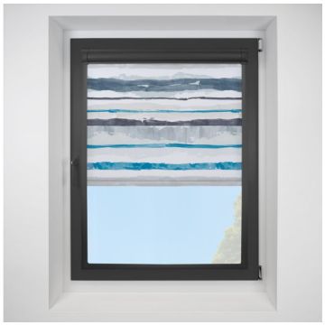 Como Lago Perfect Fit Roller Motorised Blind with Black Frame