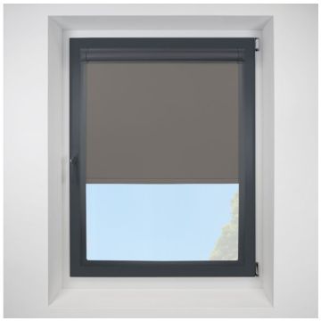 Ex Lite Blackout Slate Perfect Fit Roller Motorised Blind with Anthracite Frame