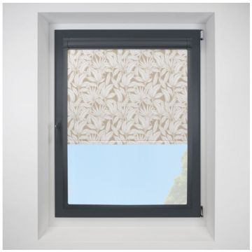 Fiji Sand Perfect Fit Roller Motorised Blind with Anthracite Frame