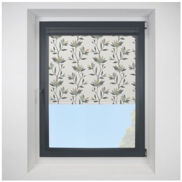 Lily Meadow Sage Perfect Fit Roller Motorised Blind with Anthracite Frame
