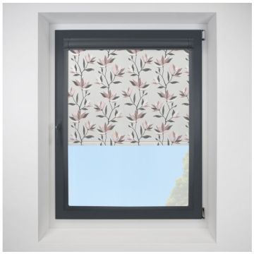Lily Spring Blossom Perfect Fit Roller Motorised Blind with Anthracite Frame