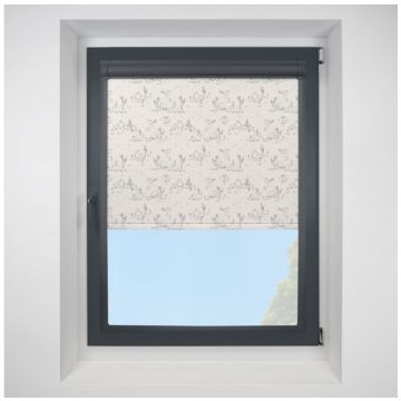 Little Friends Blackout Cream Perfect Fit Roller Motorised Blind with Anthracite Frame
