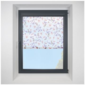 Monet Sheer Flower Perfect Fit Roller Motorised Blind with Anthracite Frame