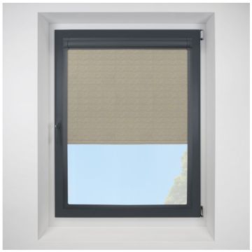 Montego Hessian Perfect Fit Roller Motorised Blind with Anthracite Frame
