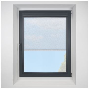 Petal White Perfect Fit Roller Motorised Blind with Anthracite Frame