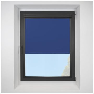Pop Blackout Cobalt Perfect Fit Roller Motorised Blind with Black Frame