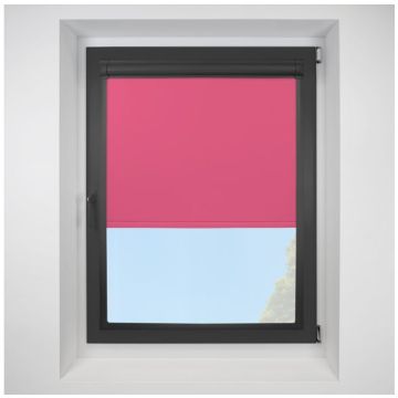 Pop Blackout Pink Perfect Fit Roller Motorised Blind with Black Frame