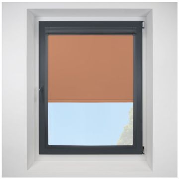 Pop Blackout Terracotta Perfect Fit Roller Motorised Blind with Anthracite Frame
