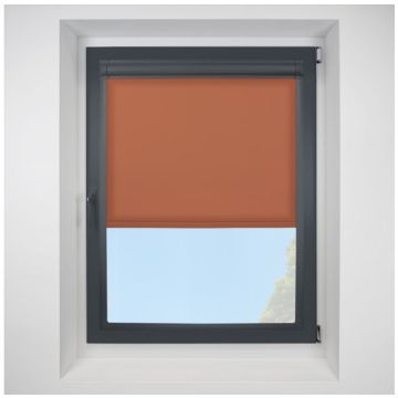 Pop Burnt Orange Perfect Fit Roller Motorised Blind with Anthracite Frame