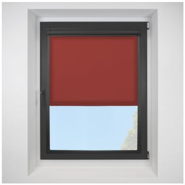 Pop Scarlet Perfect Fit Roller Motorised Blind with Black Frame