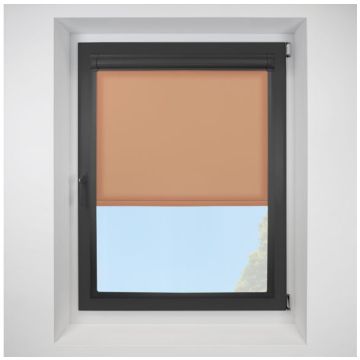 Pop Terracotta Perfect Fit Roller Motorised Blind with Black Frame