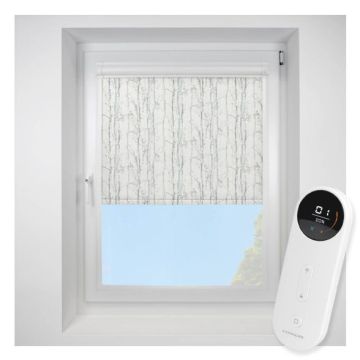 Swedish Birch Silver Perfect Fit Roller Motorised Blind