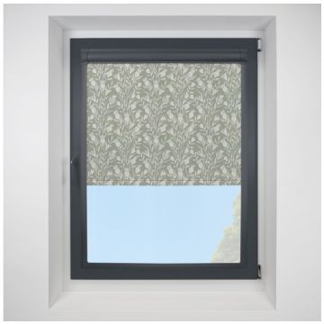 Thistle Sage Perfect Fit Roller Motorised Blind with Anthracite Frame