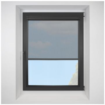 Voile Moondust Perfect Fit Roller Motorised Blind with Black Frame