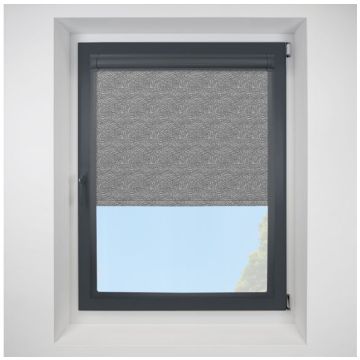 Zen Blackout Charcoal Perfect Fit Roller Motorised Blind with Anthracite Frame