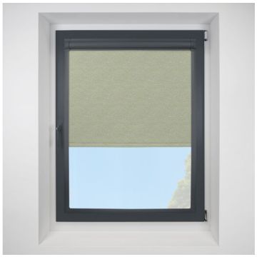 Zen Blackout Kiwi Perfect Fit Roller Motorised Blind with Anthracite Frame