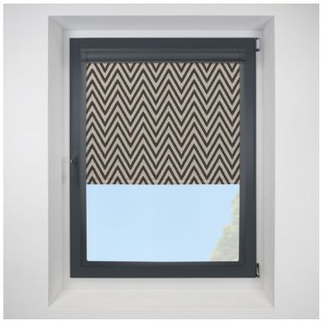 Ziggy Blackout Charcoal Perfect Fit Roller Motorised Blind with Anthracite Frame