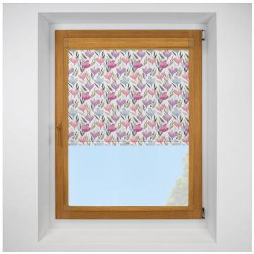 Ophelia Breeze Perfect Fit Spring Operated Roller Blind with Golden Oak Frame