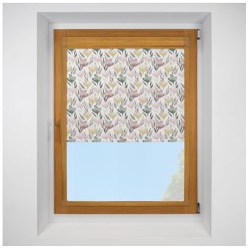 Ophelia Zephyr Perfect Fit Spring Operated Roller Blind with Golden Oak Frame