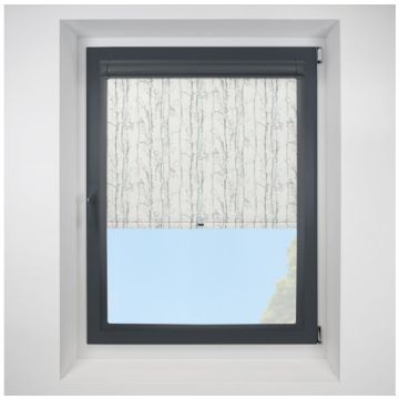 Swedish Silver Birch Perfect Fit Roller Blind with Anthracite Frame