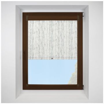 Swedish Silver Birch Perfect Fit Roller Blind with Mahogany Frame