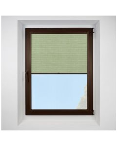 Hive Deluxe Blackout Sage Perfect Fit Pleated Blinds with Brown Frame