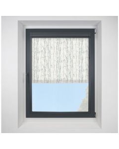 Swedish Silver Birch Perfect Fit Chain Operated Roller Blind with Anthracite Frame
