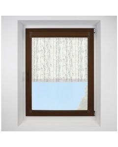 Swedish Silver Birch Perfect Fit Chain Operated Roller Blind with Mahogany Frame