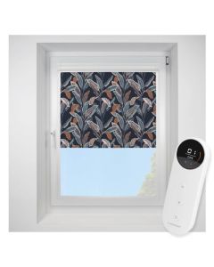 Tropical Palm BlackoutLagoon Perfect Fit Roller Motorised Blind