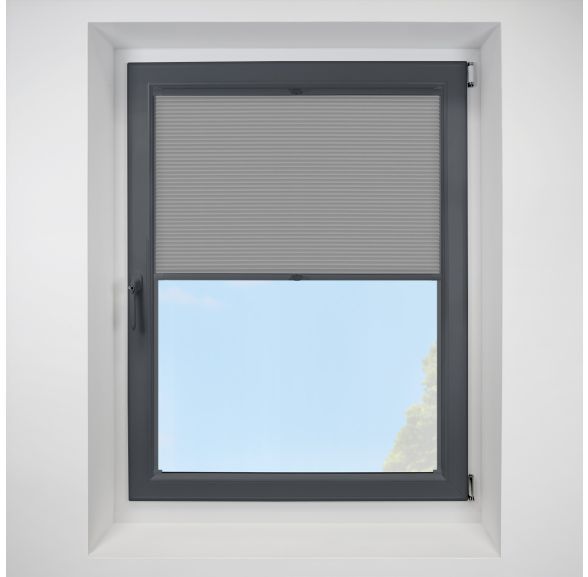 astoria1 Slate FITtoFRAME Honeycomb Pleated Blind with Anthracite Frame