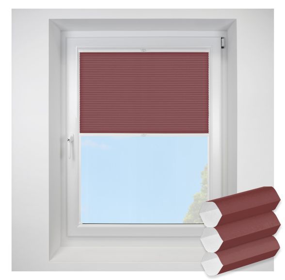 hudson1 Burgundy FITtoFRAME Honeycomb Pleated Blind