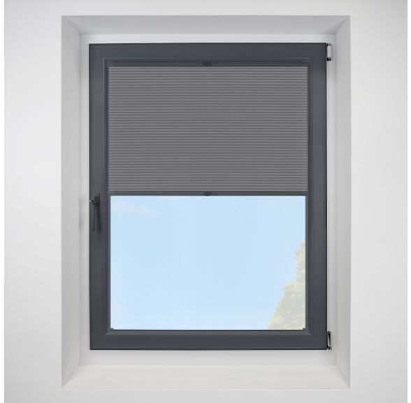 Lexington Blackout Grey FITtoFRAME Honeycomb Pleated Blind with Anthracite Frame
