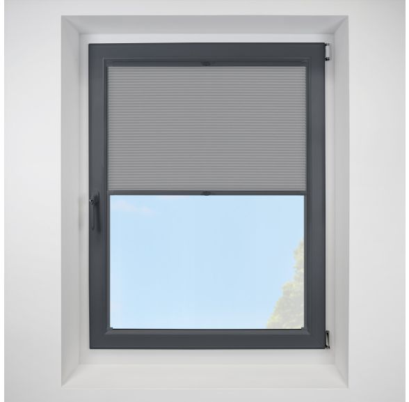 Lexington Grey FITtoFRAME Honeycomb Pleated Blind with Anthracite Frame