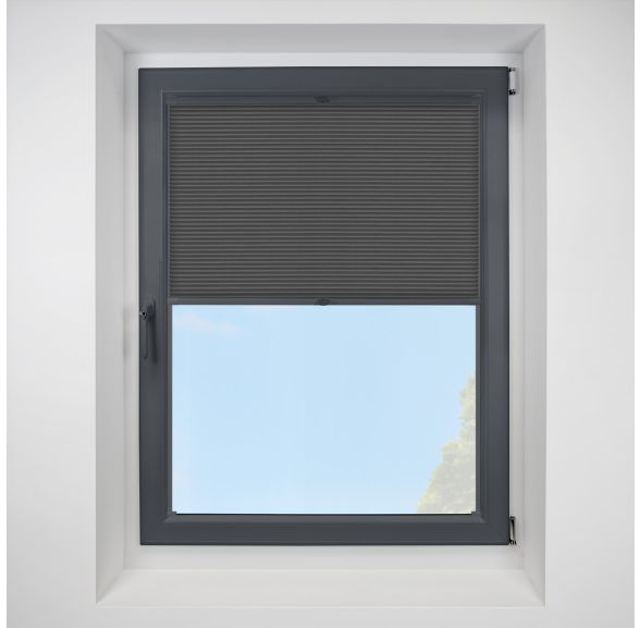 Soho Midnight FITtoFRAME Honeycomb Pleated Blind with Anthracite Frame