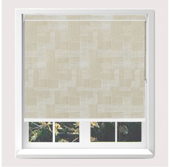 Open Cassette pastiche Gold Roller Blind With White Cassette Open Cassette pastiche Gold Roller Blind With White Cassette