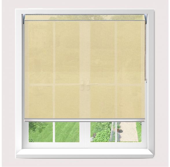 Open Cassette Voile Cream Roller Blind With Chrome Cassette Open Cassette Voile Cream Roller Blind With Chrome Cassette