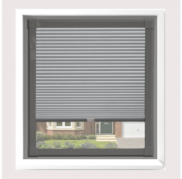 Hive Plain Iron Pleated Blind With Anthracite Grey Frame Hive Plain Iron Pleated Blind With Anthracite Grey Frame