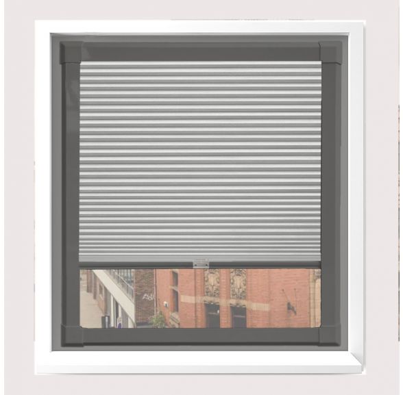 Hive Plain White Pleated Blind With Anthracite Grey Frame Hive Plain White Pleated Blind With Anthracite Grey Frame