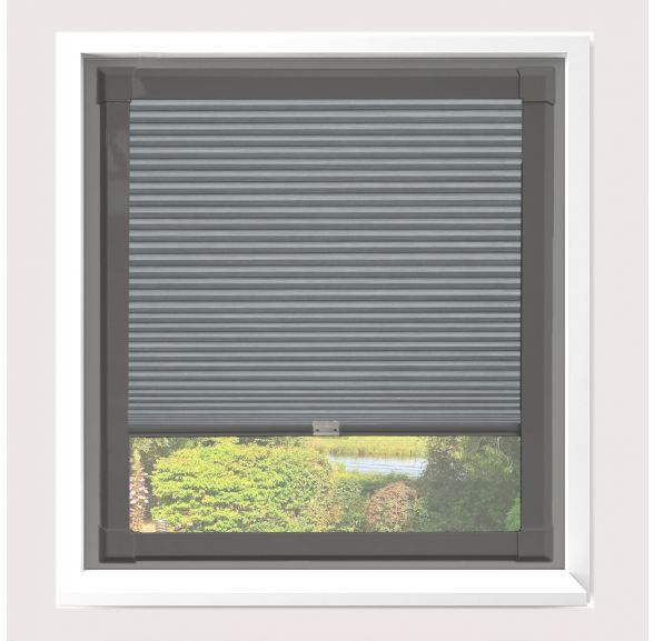 Hive Silkweave Raven Pleated Blind With Anthracite Grey Frame Hive Silkweave Raven Pleated Blind With Anthracite Grey Frame
