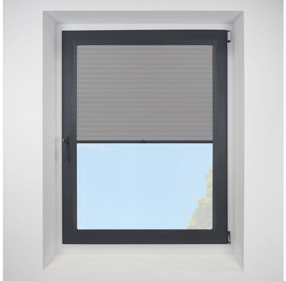 Blackout Fr concrete Perfect Fit RollerPleated Blind