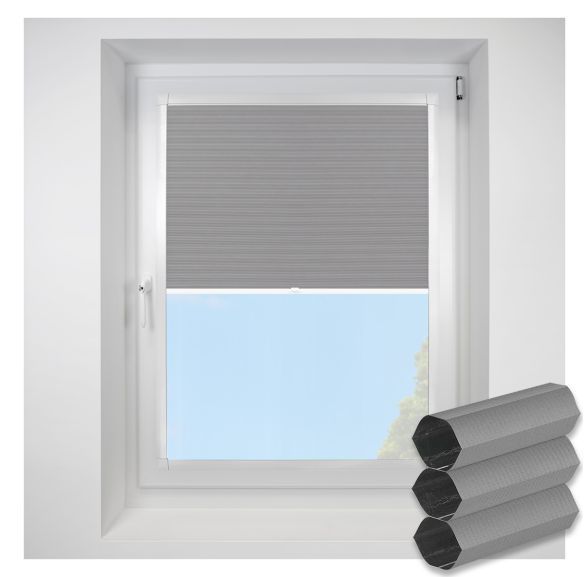 Blackout Fr concrete Perfect Fit RollerPleated Blind